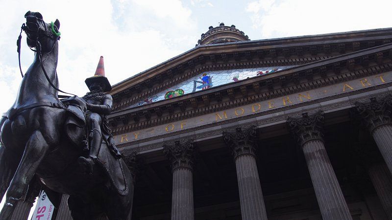 Day Trip Guide & Things to Do in Glasgow, Scotland - Street Art - GoMA Glasgow Gallery of Modern Art and the Duke of Wellington