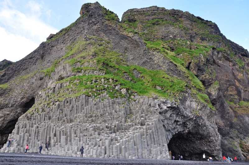 Reynisdrangar Basalt Columns at Reynisfjara Beach in Vík í Mýrdal